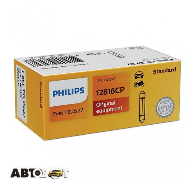 Лампа накаливания Philips 12818CP Festoon T6,2x27 (1шт.), цена: 34 грн.