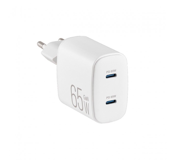Сетевое зарядное устройство Brevia ePowerGaN PD65W 2xUSB-C белый, цена: 1 275 грн.