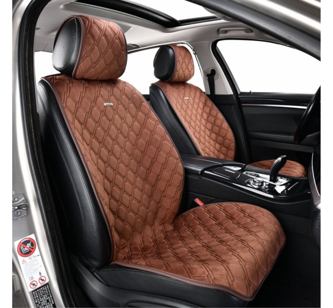Комплект преміум накидок для сидінь CarLife Turbo, coffee, ціна: 4 561 грн.