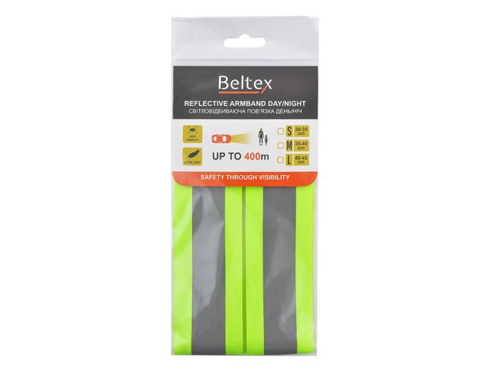 Світловідбиваюча пов'язка Beltex жовта день/ніч L 40-45см, ціна: 99 грн.