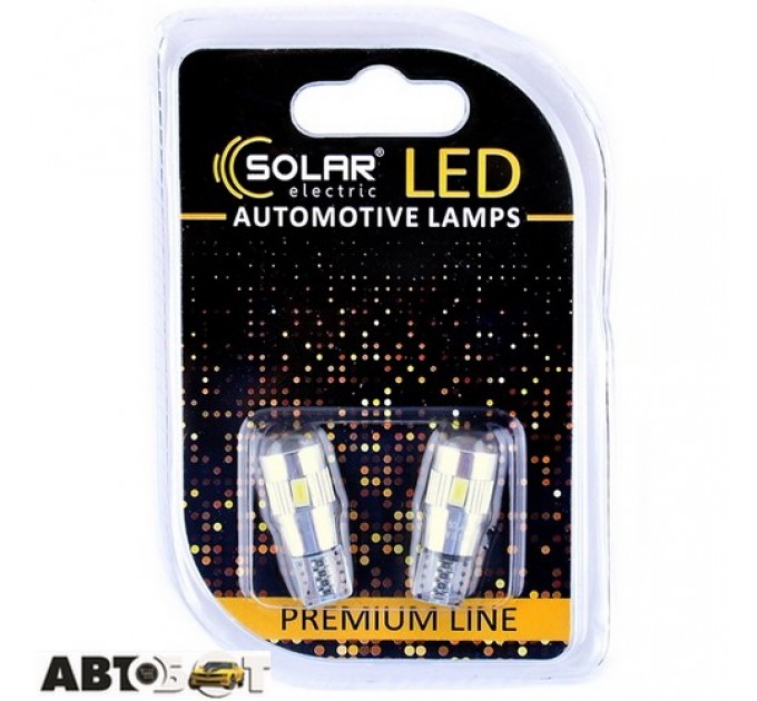 LED лампа SOLAR T10 W2.1x9.5d 12V 6SMD 5730 CANBUS white SL1347 (2 шт.), ціна: 135 грн.