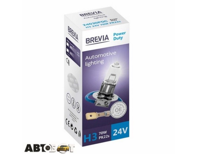 Галогенна лампа BREVIA Power Duty H3 24V 70W CP 24030PDC (1 шт.), ціна: 89 грн.