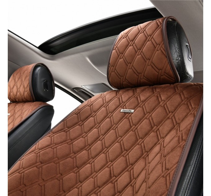 Премиум накидки для передних сидений CarLife Turbo, coffee 2шт, цена: 2 247 грн.