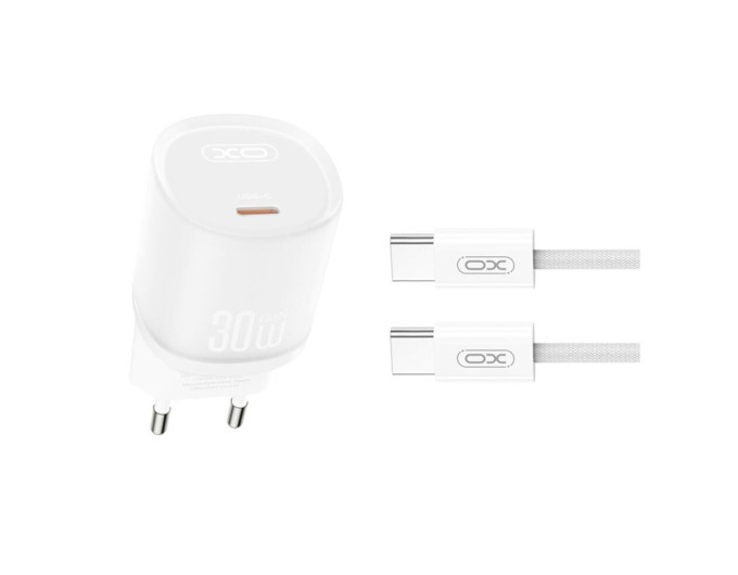 Сетевое зарядное устройство XO L150 30W Single USB-C + Type-C кабель белый, цена: 399 грн.