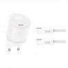 Сетевое зарядное устройство XO L150 30W Single USB-C + Type-C кабель белый, цена: 369 грн.