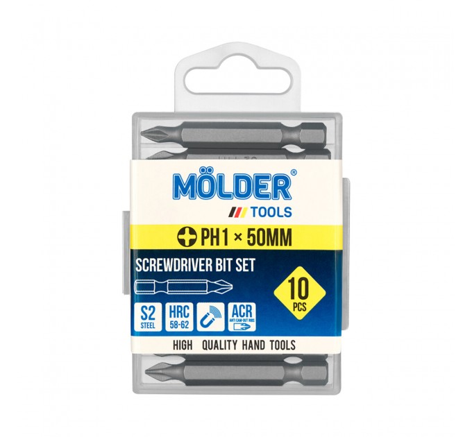 Набор бит Molder PH1x50мм 10шт, цена: 130 грн.