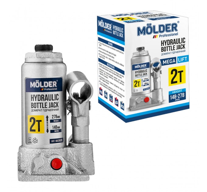 Домкрат гідравлічний пляшковий Molder 2т 148-278мм, ціна: 613 грн.