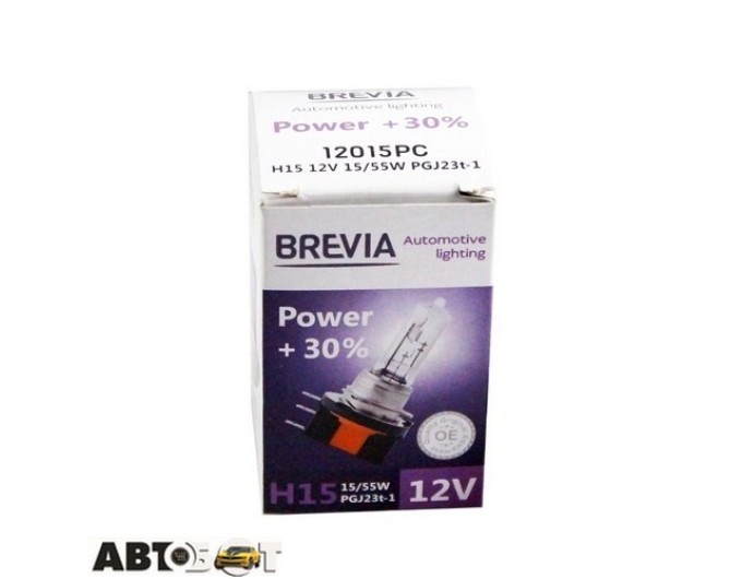 Галогенна лампа BREVIA Power +30% H15 12V 15/55W CP 12015PC (1 шт.), ціна: 691 грн.