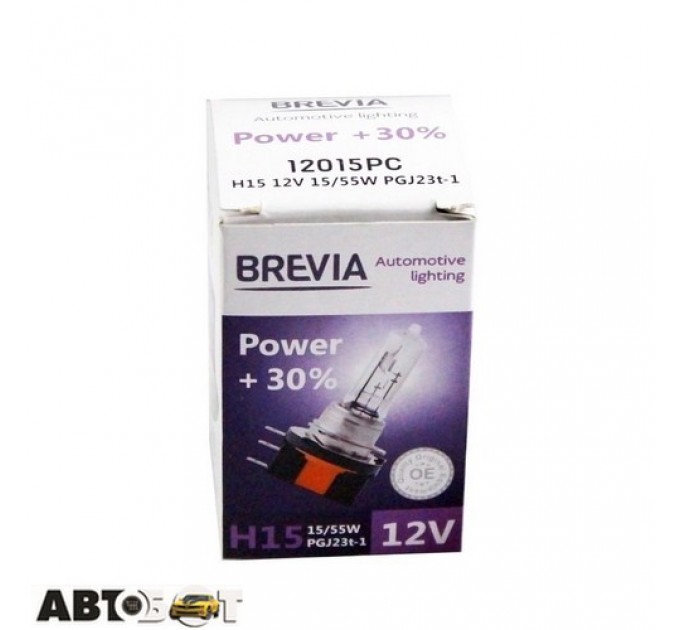  Галогенная лампа BREVIA Power +30% H15 12V 15/55W CP 12015PC (1 шт.)