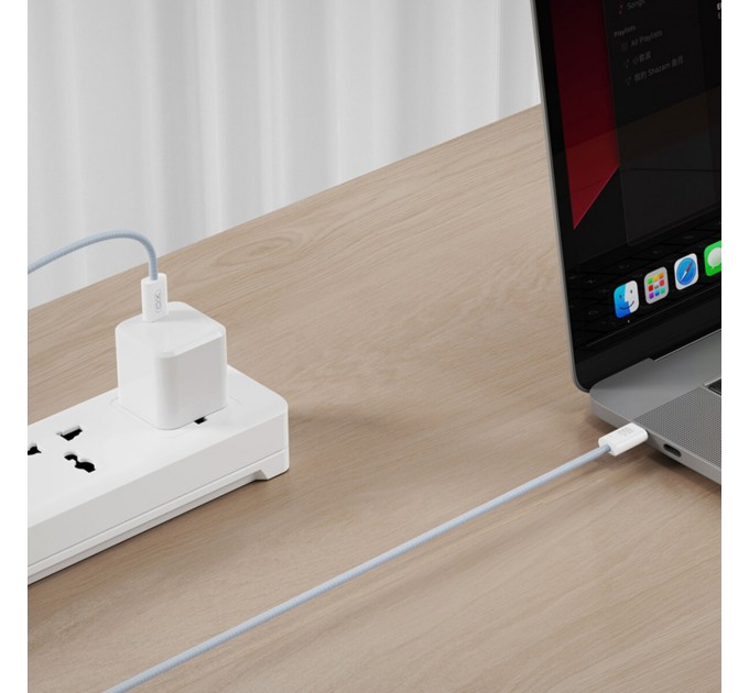 Кабель XO Woven Style Type-C to Type-C 60W 1м синий, цена: 79 грн.