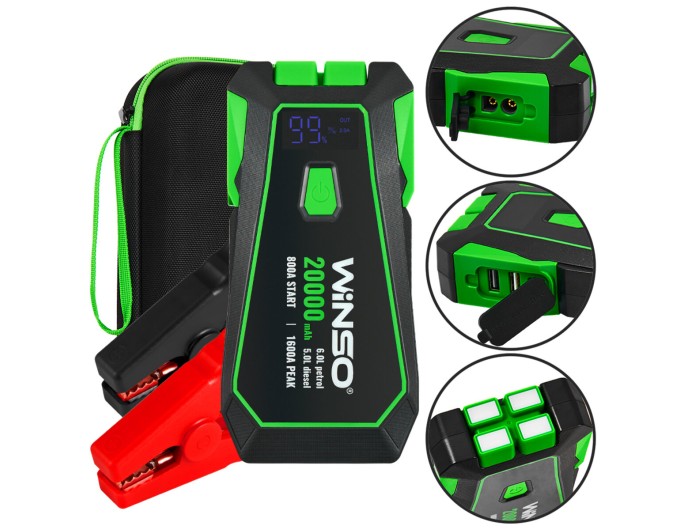Пусковое устройство Winso Jump Starter 800/1600A 20000mAh со Smart-клеммами, цена: 4 152 грн.