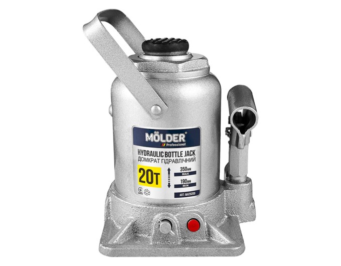 Домкрат гидравлический бутылочный Molder 20т 190-350мм, цена: 2 359 грн.