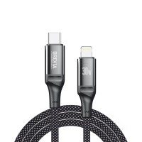 Кабель Brevia Type-C to Lightning 30W 1м, черный ZIP