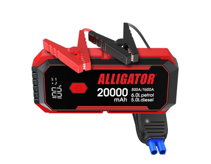 Пусковий пристрій Alligator Jump Starter 800A/1600A 20000mAh зі Smart-клемами, ціна: 4 319 грн.