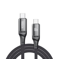 Кабель Brevia Type-C to Type-C 60W 1м, черный ZIP