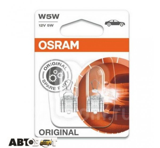 Лампа розжарювання Osram W2.1x9.5d 12V 5W 2825-02B (2шт.), ціна: 61 грн.