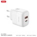 Сетевое зарядное устройство XO L138 PD30W/QC18W 1USB-A+1USB-C + Lightning кабель белый, цена: 399 грн.