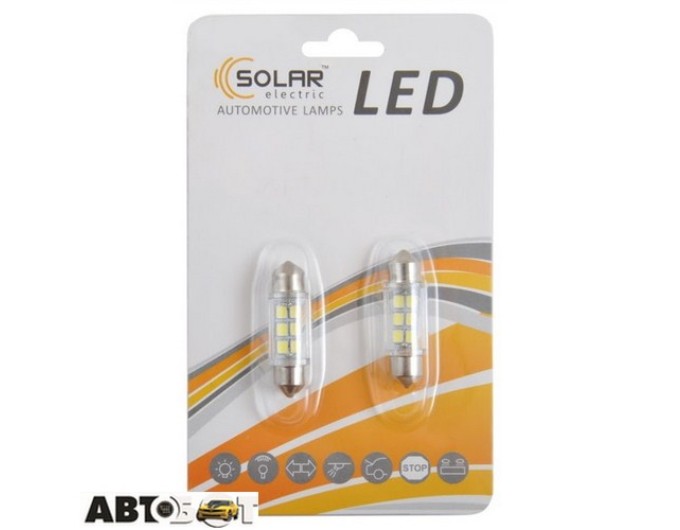 LED лампа SOLAR SV8.5 T11x36mm 12V 6SMD white LS275_B2 (2 шт.), ціна: 52 грн.