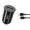 Автомобильное зарядное устройство XO TZ12 QC3.0 18W + Type-c кабель черный, цена: 169 грн.