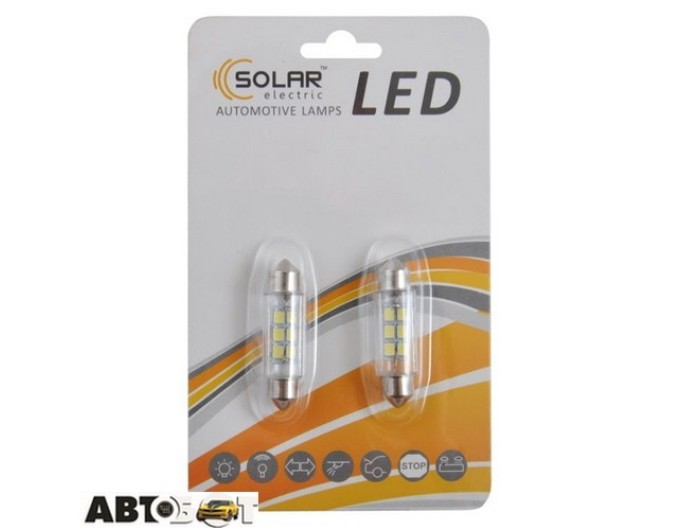 LED лампа SOLAR SV8.5 T11x39mm 12V 6SMD white LS276_B2 (2 шт.), ціна: 52 грн.