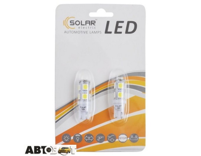 LED лампа SOLAR T10 12V 9SMD white LS277_B2 (2 шт.), цена: 54 грн.