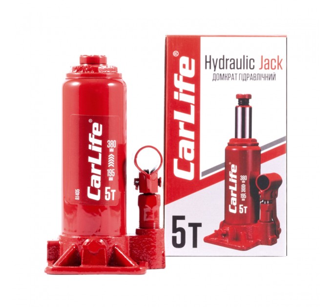 Домкрат гідравлічний пляшковий CarLife 5т 195-380мм, ціна: 834 грн.