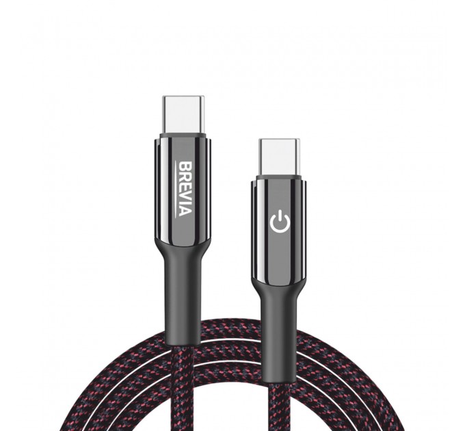 Кабель Brevia Type-C to Type-C 60W 1,2м, черный box, цена: 278 грн.