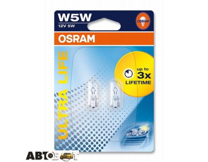 Лампа накаливания Osram ULTRA LIFE W5W 12V 2825ULT-02B (2 шт.), цена: 80 грн.