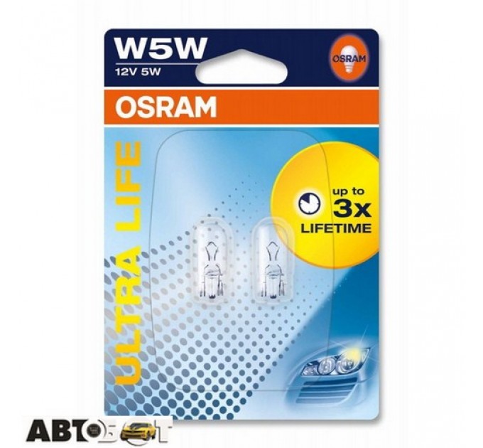  Лампа накаливания Osram ULTRA LIFE W5W 12V 2825ULT-02B (2 шт.)