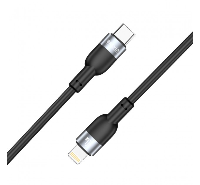 Кабель Brevia Type-C to Lightning 30W 1,2м, черный ZIP, цена: 199 грн.