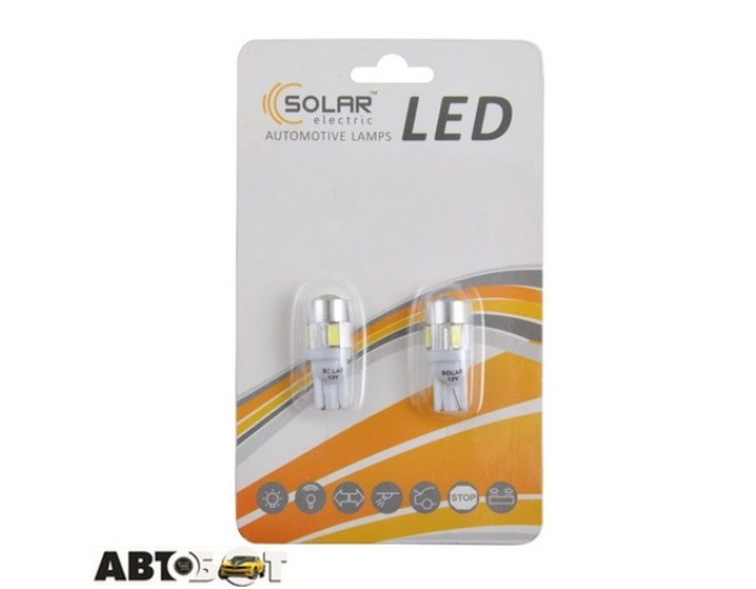 LED лампа SOLAR T10 W2.1x9.5d 12V 6SMD white LS285_B2 (2 шт.), ціна: 82 грн.