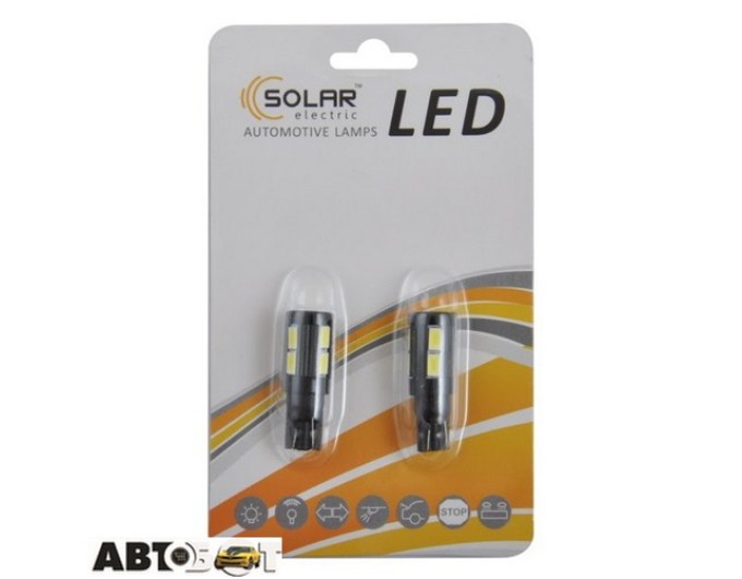 LED лампа SOLAR T10 W2.1x9.5d 12V 10SMD white LS287_B2 (2 шт.), ціна: 109 грн.