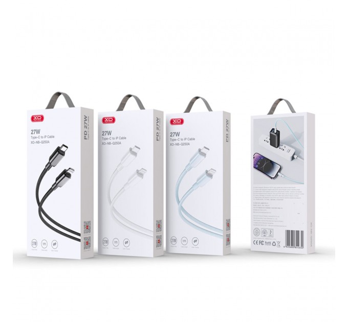 Кабель XO PVC Shiny Colorful Type-C to Lightning 27W 1м белый, цена: 159 грн.