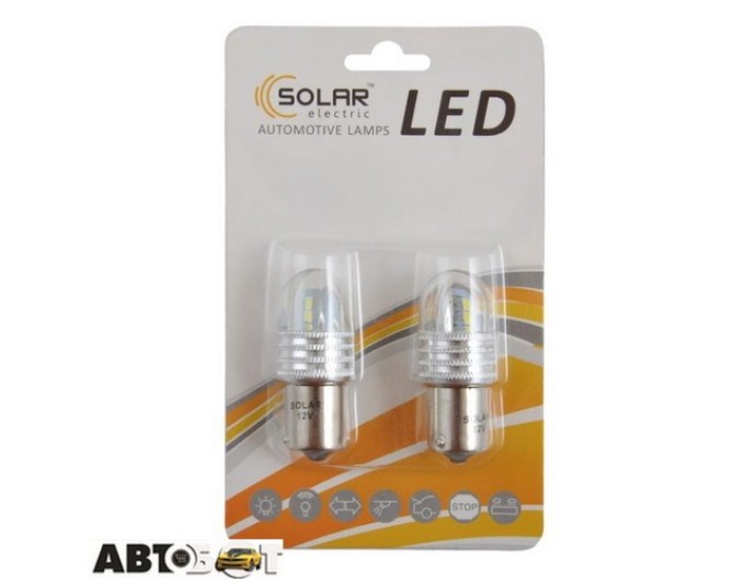 LED лампа SOLAR S25 BA15s 12-24V 8SMD white LS296_B2 (2 шт.), ціна: 151 грн.