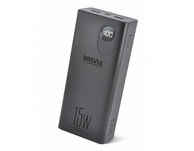 Повербанк (Power Bank) Brevia 30000mAh 15.5W Li-Pol, LCD черный, цена: 1 159 грн.