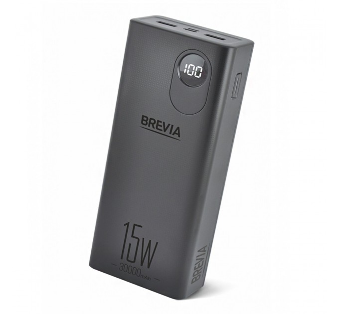 Повербанк (Power Bank) Brevia 30000mAh 15.5W Li-Pol, LCD чорний, ціна: 1 159 грн.