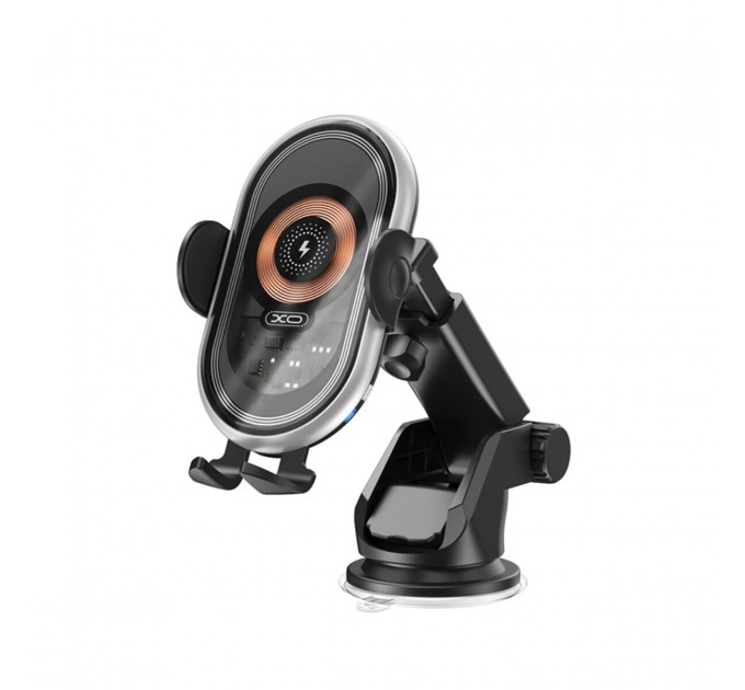 Держатель телефона автомобильный XO с беспроводной зарядкой WX038 15W Transparent Car Wireless Charging черный, цена: 849 грн.