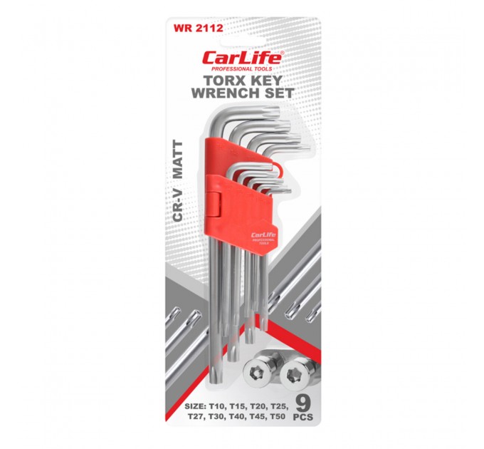 Набор ключей Carlife CR-V matt Г-образных тор-х с отвер-м, T10-50, средние, 9шт, цена: 162 грн.