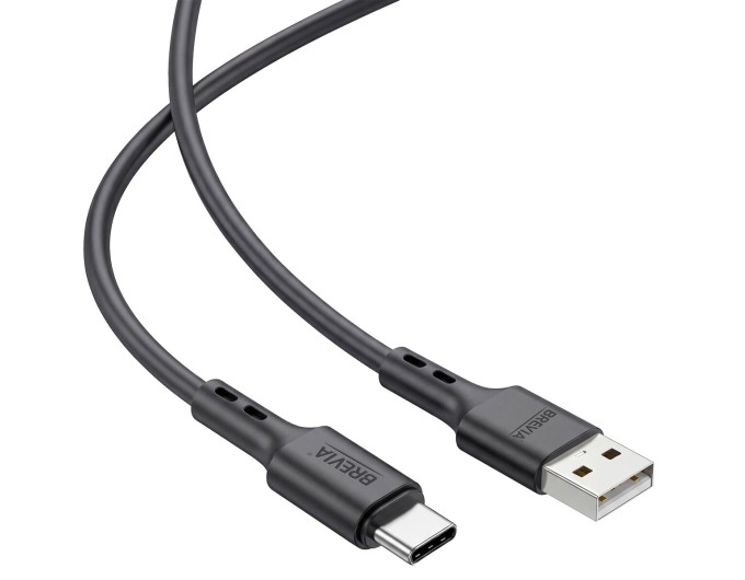 Кабель Brevia USB to Type-C 2,4А 1м, чорний box, ціна: 77 грн.