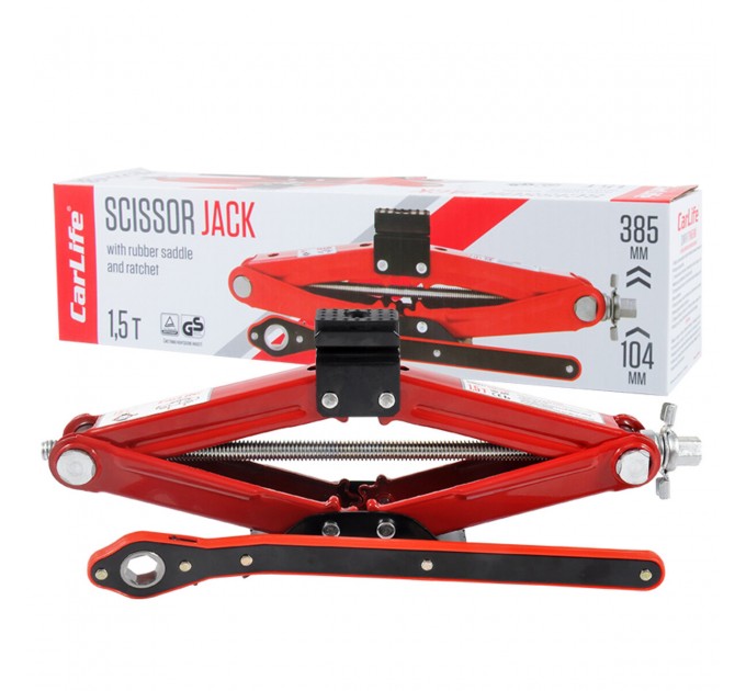 Домкрат ромбовый CarLife 1,5т 104-385мм с трещоткой, цена: 747 грн.