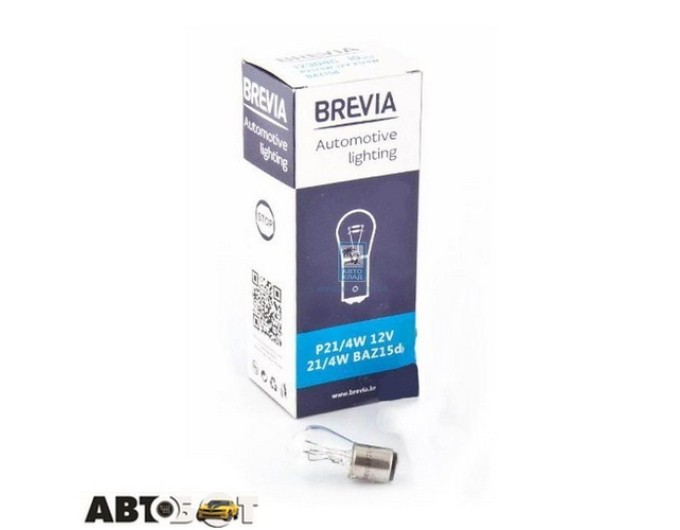 Лампа розжарювання BREVIA P21/4W 12V 21/4W BAZ15d CP 12304C (1 шт.), ціна: 21 грн.