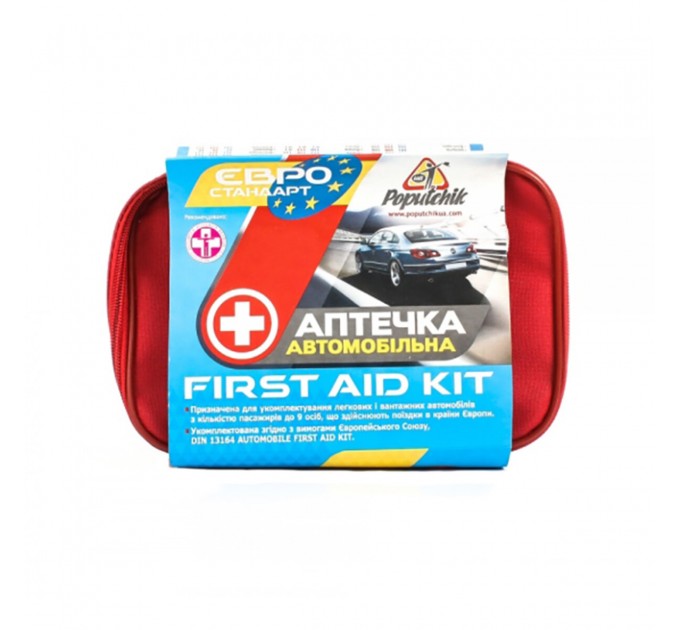 Аптечка медицинская автомобильная Евростандарт, согласно ТУ, мягкий футляр., цена: 477 грн.