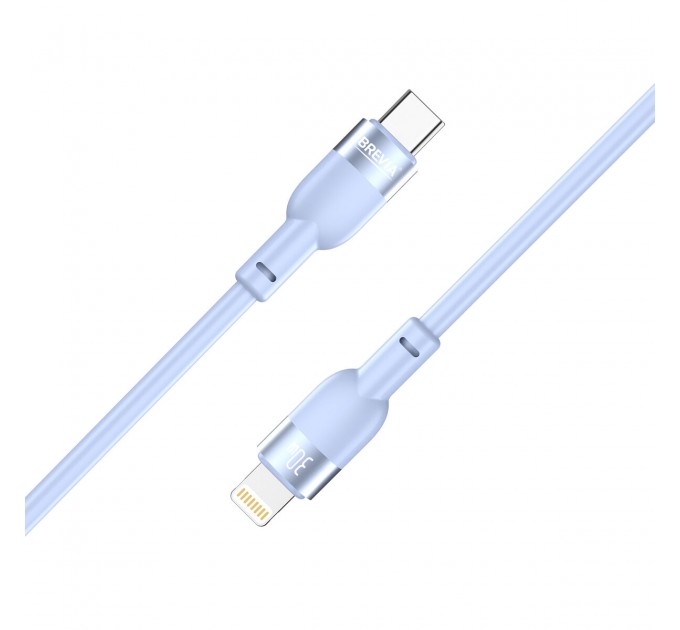 Кабель Brevia Type-C to Lightning 30W 1,2м, синий ZIP, цена: 199 грн.