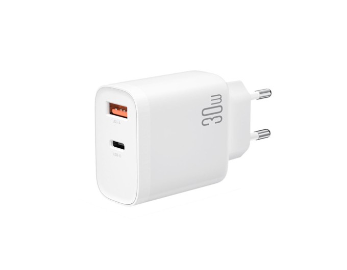 Сетевое зарядное устройство XO L116 PD30W/QC18W 1USB-C+1USB-A Type-C кабель белый, цена: 399 грн.