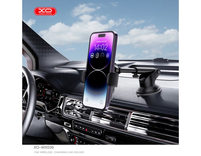 Тримач телефону автомобільний XO з бездротовою зарядкою WX036 Automatic Arm Clamp Type Wireless чорний, ціна: 769 грн.