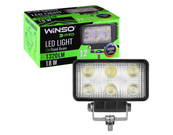Фара светодиодная Winso Pro Epistar white рассеянный 10-30V, 18W (6x3W), 1шт, цена: 359 грн.