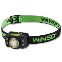 Фонарь налобный Winso 330Lm, 5W CREE XTE+COB, 1800mAh, с сенсором белый/красный