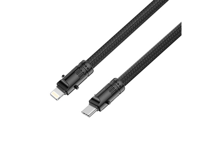 Кабель XO Lanyard Bullet Type-C to Lightning 27W 1,2м чорний, ціна: 399 грн.