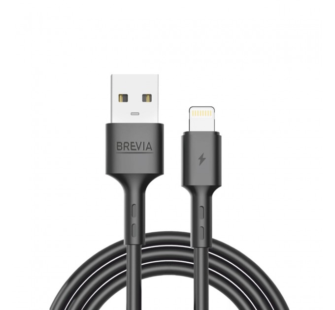 Кабель Brevia USB to Lightning 2,4A 1м, черный ZIP, цена: 71 грн.