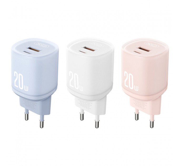 Сетевое зарядное устройство XO L144 PD20W 1USB-A+1USB-C pink, цена: 229 грн.